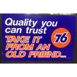 Vintage Union 76 Hard Plastic Gas Pump Topper Insert Sign 1993 Double Sided 927A